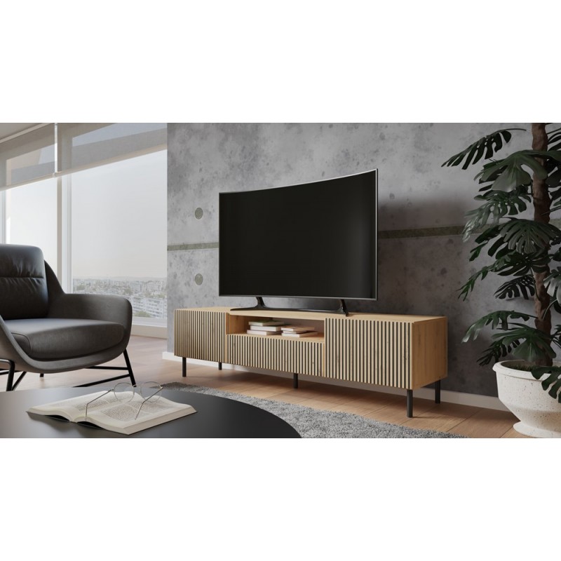 SZAFKA RTV 160 KAMA SLIM LAMELE ARTISAN