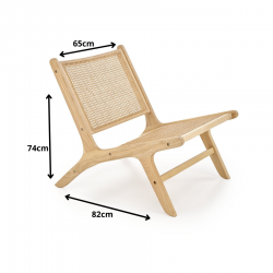 Minimalistyczny fotel wypoczynkowy Ember naturalny