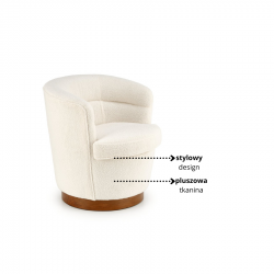 Stylowy fotel wypoczynkowy Silvan kremowy/orzechowy