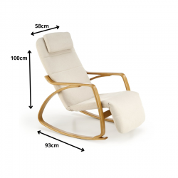 Fotel wypoczynkowy Thalia z funkcją kołyski beż