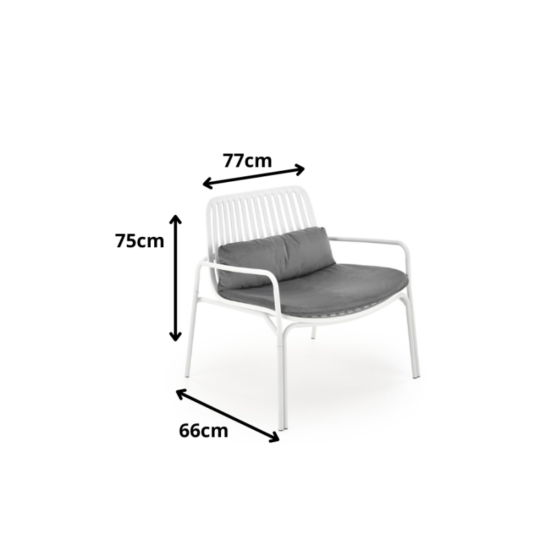 Fotel wypoczynkowy Cascade biały/popiel