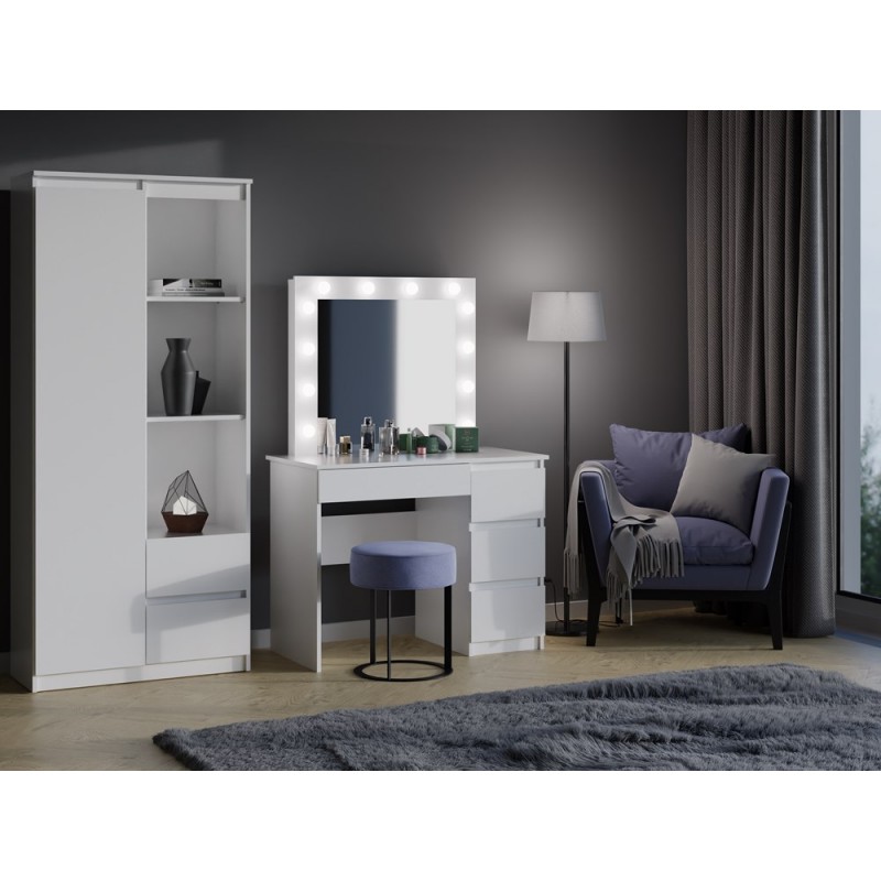 ZESTAW BIURKO MIJAS PRAWE BIEL + MARINA LUSTRO