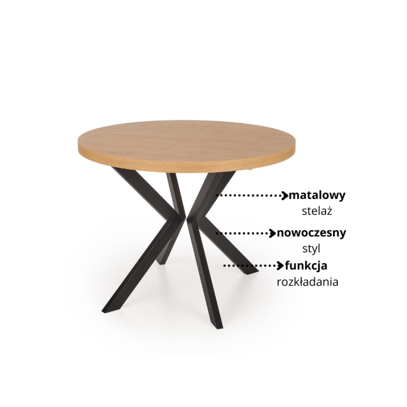 PERONI stół rozkładany dąb złoty - czarny