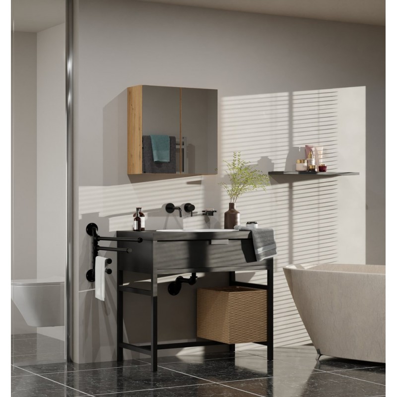 SZAFKA ŁAZIENKOWA POLA 2 DRZWI LUSTRO ARTISAN