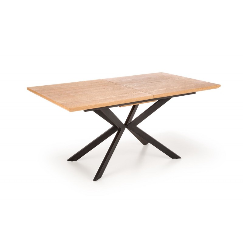LEGARTO stół rozkładany blat - dąb naturalny, noga - czarny LEGARTO stół rozkładany blat - dąb naturalny, noga - czarny
