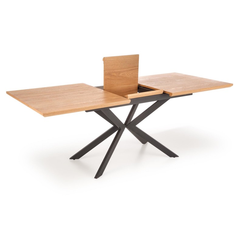 LEGARTO stół rozkładany blat - dąb naturalny, noga - czarny