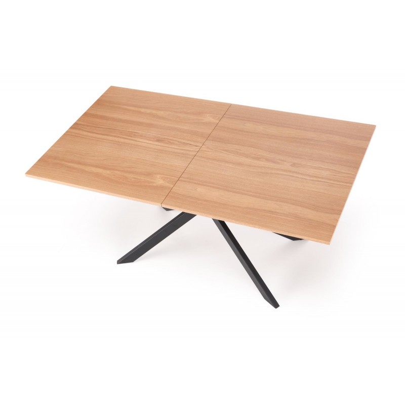 LEGARTO stół rozkładany blat - dąb naturalny, noga - czarny