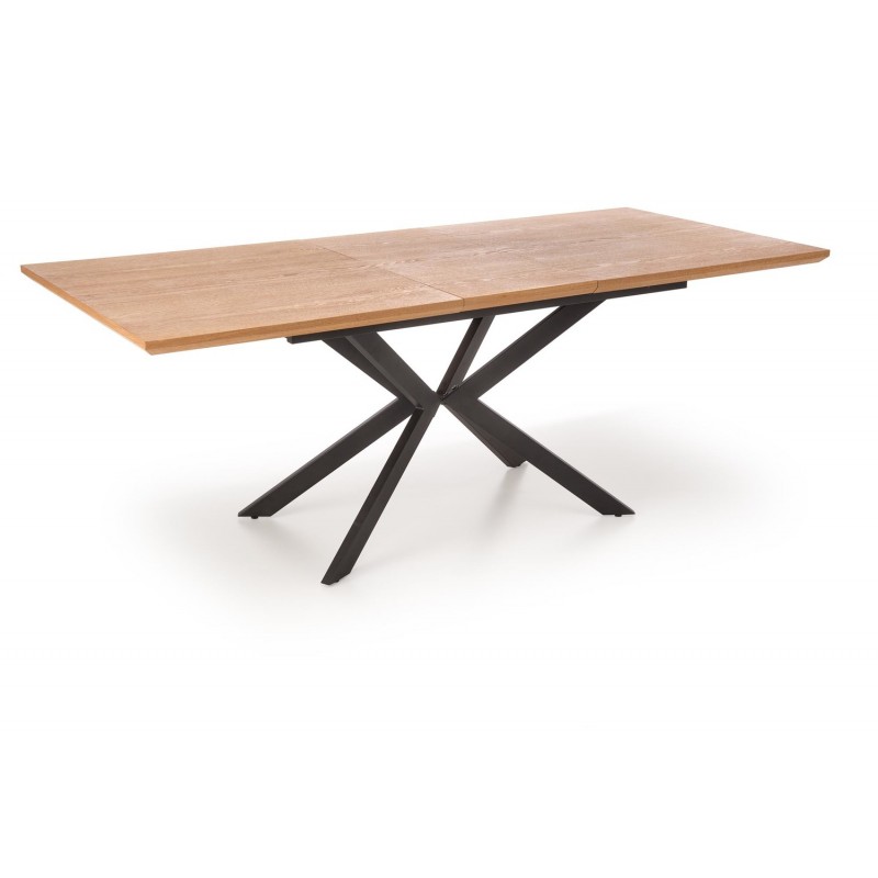 LEGARTO stół rozkładany blat - dąb naturalny, noga - czarny