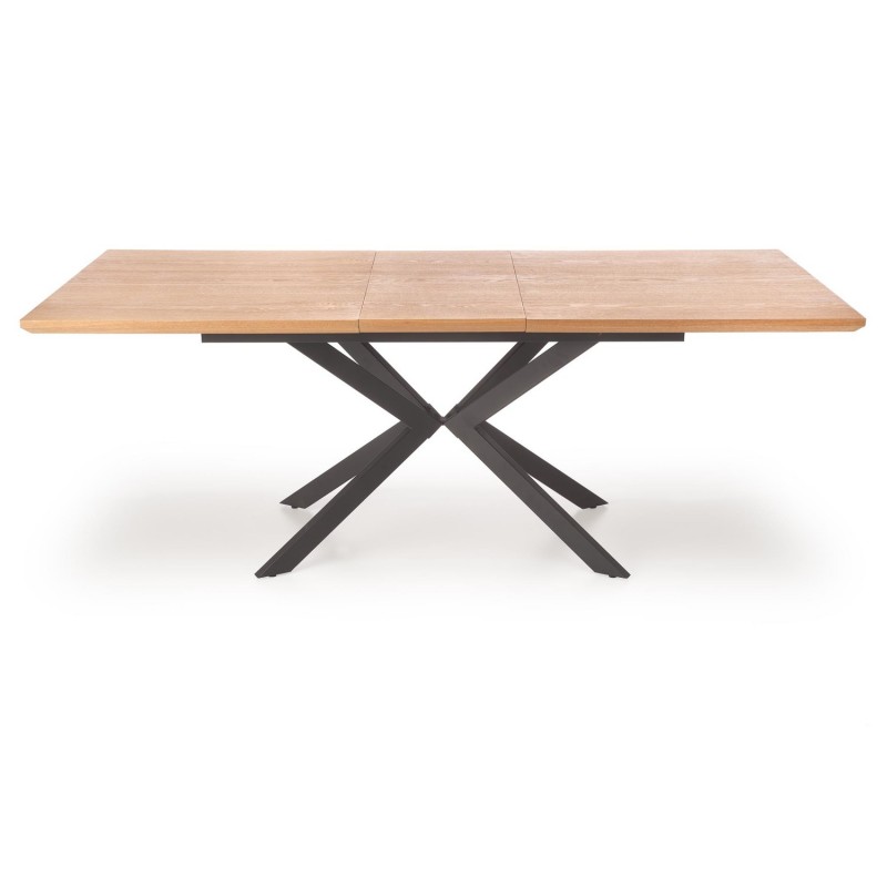 LEGARTO stół rozkładany blat - dąb naturalny, noga - czarny