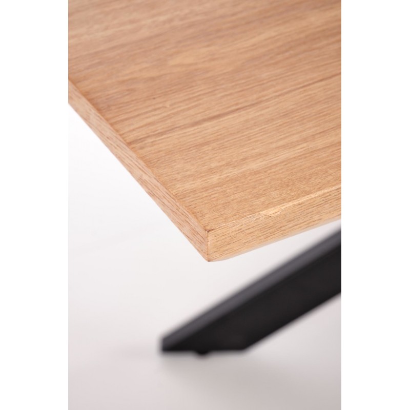 LEGARTO stół rozkładany blat - dąb naturalny, noga - czarny
