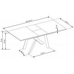 Industrialny stół rozkładany Serpentine 160-200cm dąb złoty/czarny