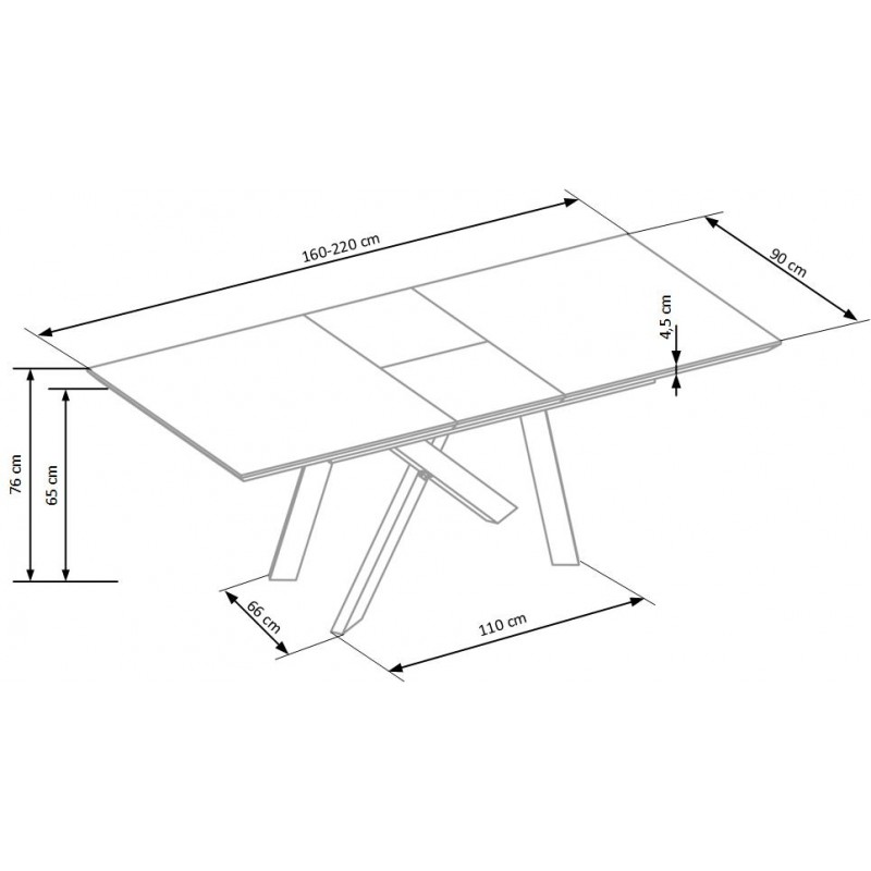 Industrialny stół rozkładany Serpentine 160-200cm dąb złoty/czarny
