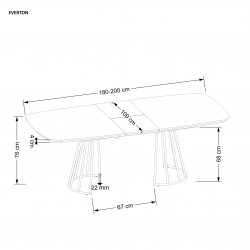 Loftowy stół rozkładany Beryl orzech/czarne nogi