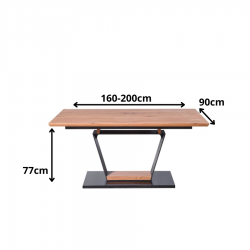 Minimalistyczny stół rozkładany Opalon dąb złoty/czarny