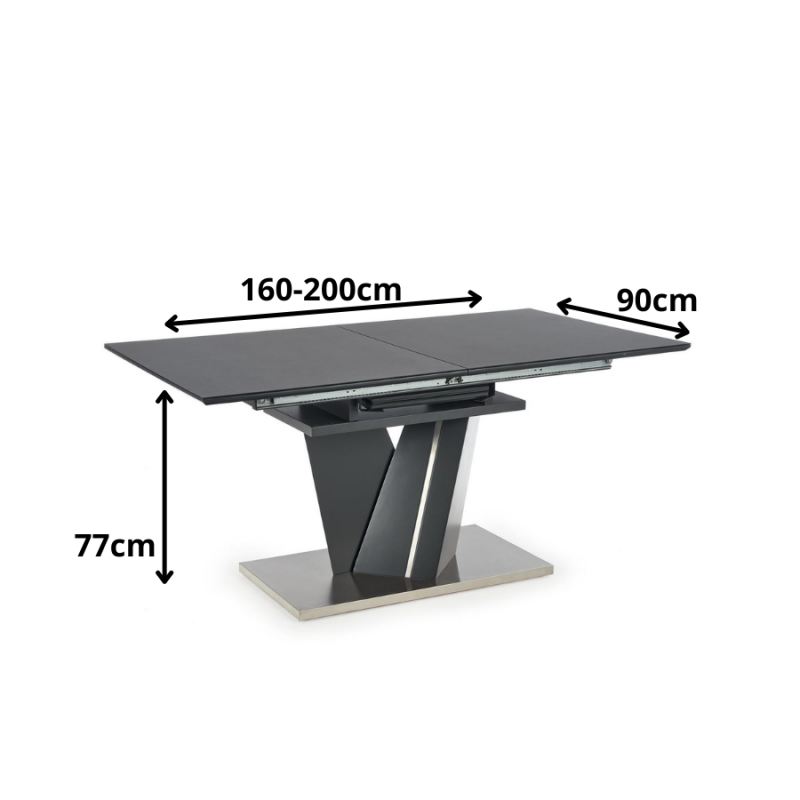 Nowoczesny stół rozkładany Larix ciemny popiel