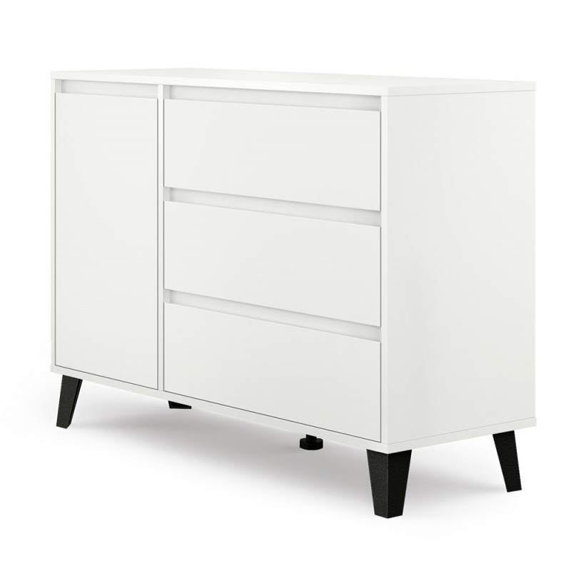KOMODA SCANDI 1DRZWI 3SZUFLADY BIEL