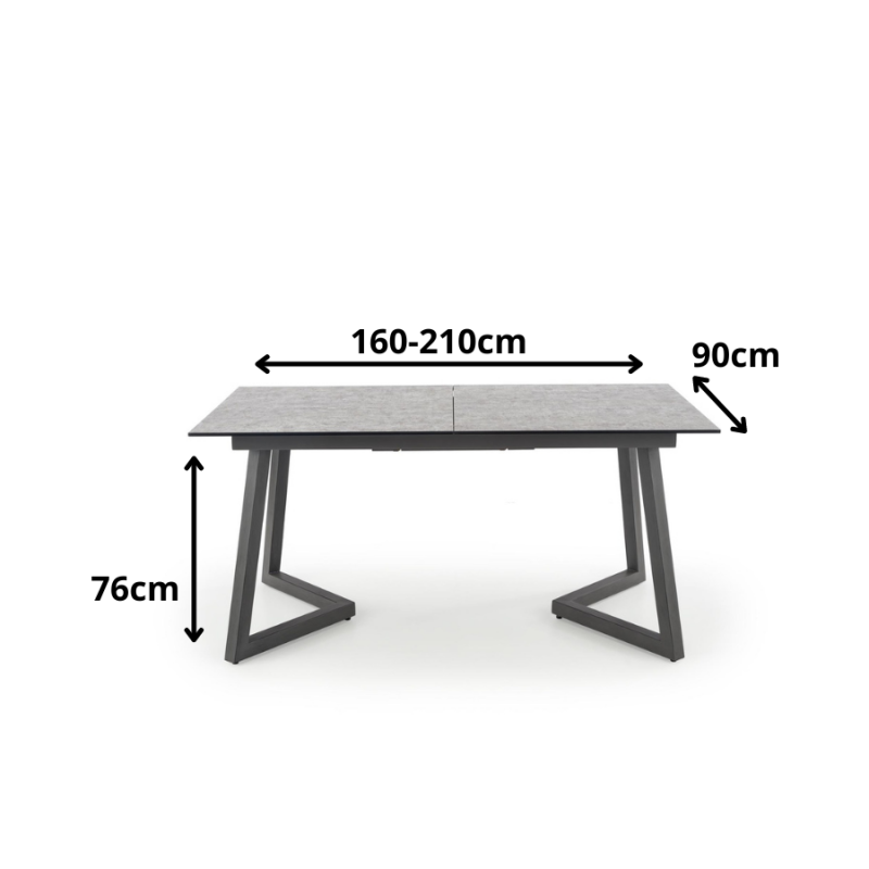 Nowoczesny rozkładany stół Rubon jasny popiel/ciemny popiel