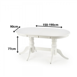 Klasyczny rozkładany stół Onyrix biały