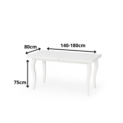 Klasyczny rozkładany stół Opok 140-180cm biały