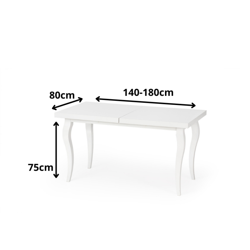 Klasyczny rozkładany stół Opok 140-180cm biały