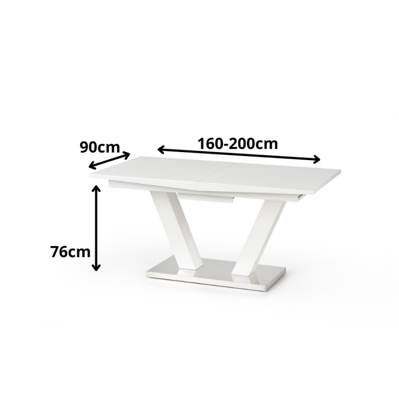 Nowoczesny stół rozkładany Cynk biały