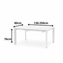 Stół rozkładany Granat XL z białymi nogami