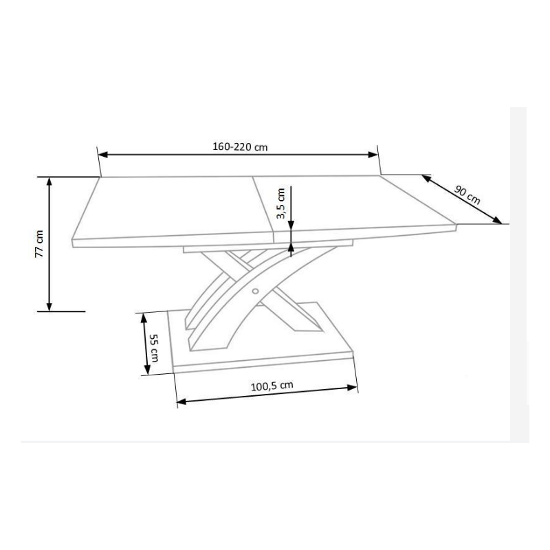 Klasyczny rozkładany stół Amix dąb złoty