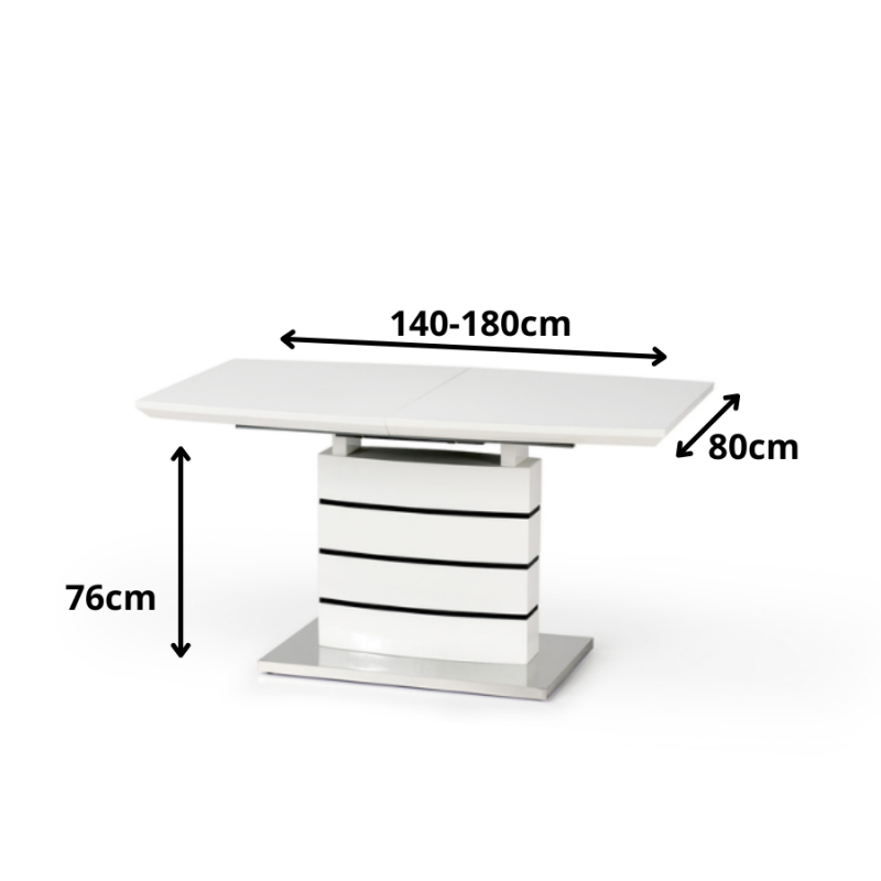 Biało-czarny stół rozkładany Riven