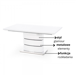 Rozkładany elegancki stół Solis biały