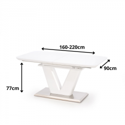 Elegancki rozkładany stół Mirage biały połysk
