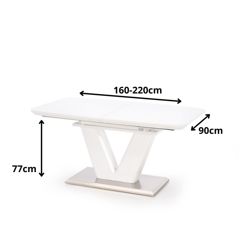 Elegancki rozkładany stół Mirage biały połysk