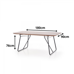Loftowy stół Solara z metalowymi nogami