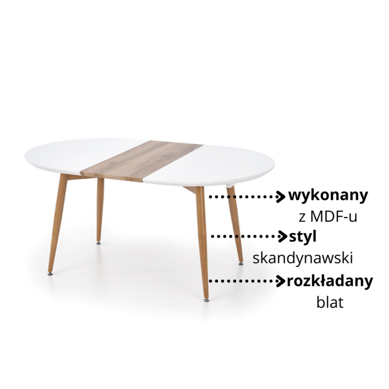 Skandynawski stół rozkładany Seraph dąb miodowy