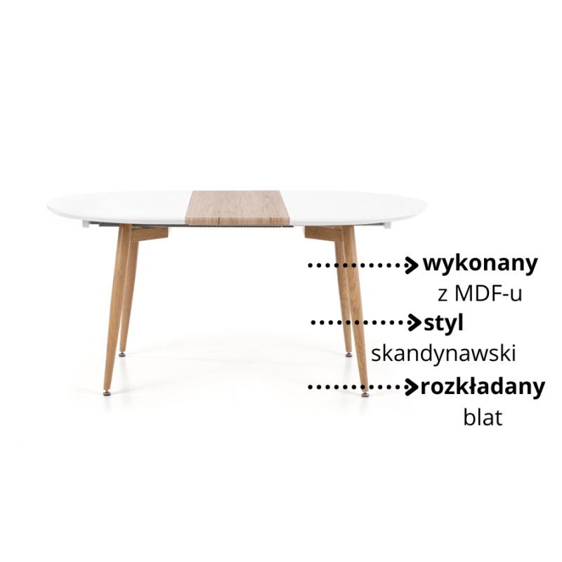 Skandynawski stół rozkładany Seraph dąb san remo