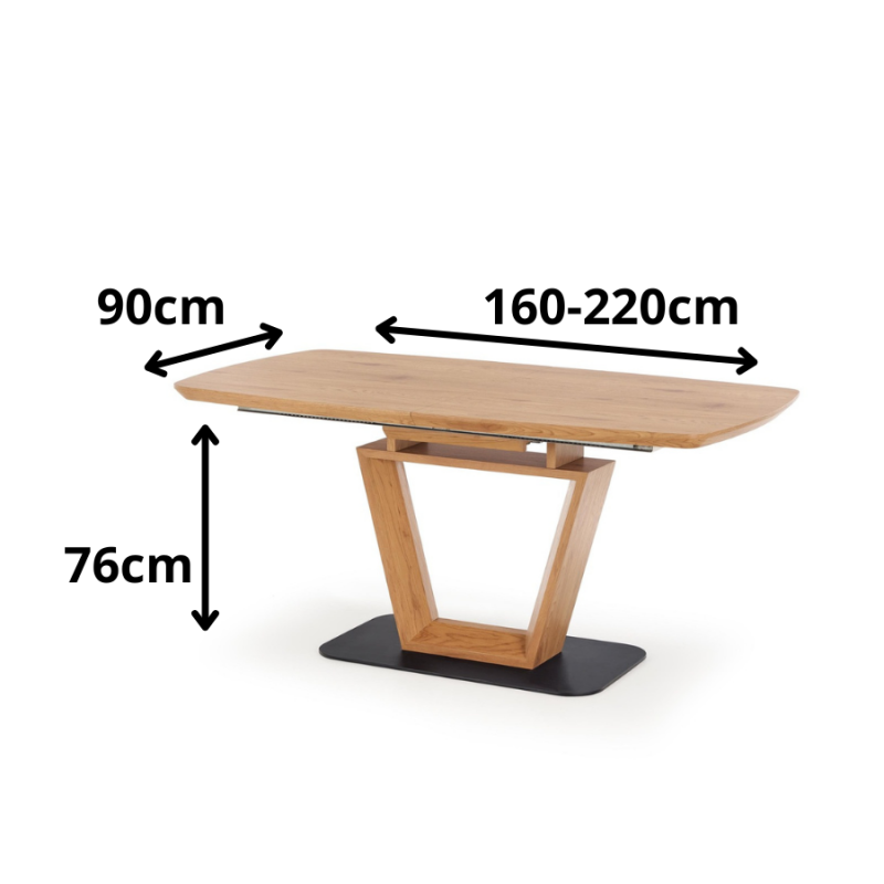 Nowoczesny stół rozkładany Arion dąb złoty/czarny