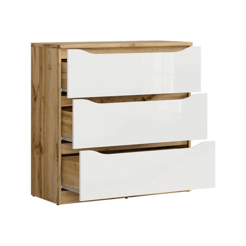 Komoda Nuis 3S Black Red White