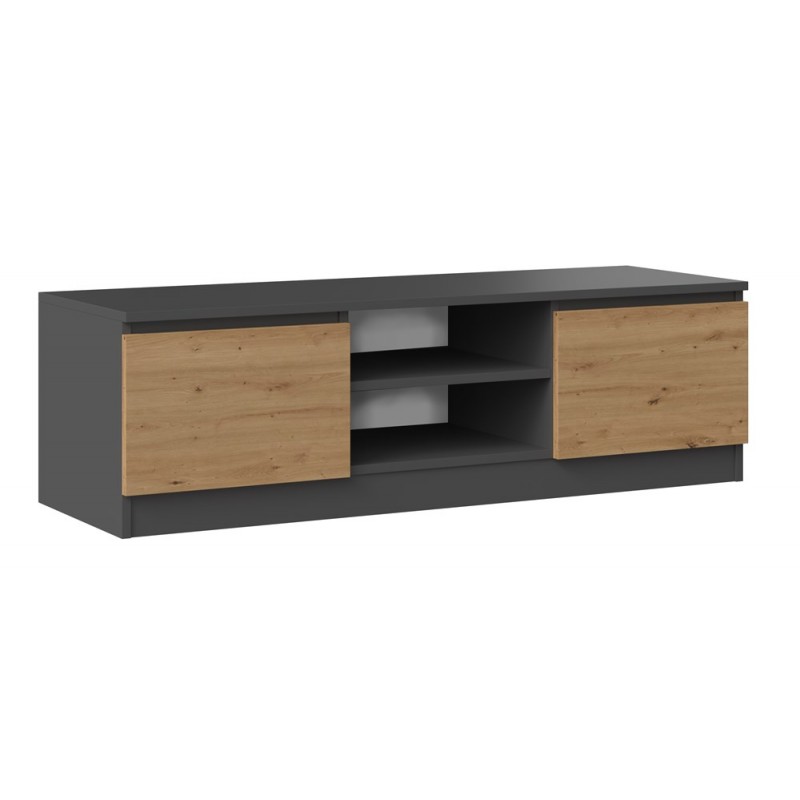 STOLIK RTV MISTY 120 cm - ANTRACYT / DĄB ARTISAN