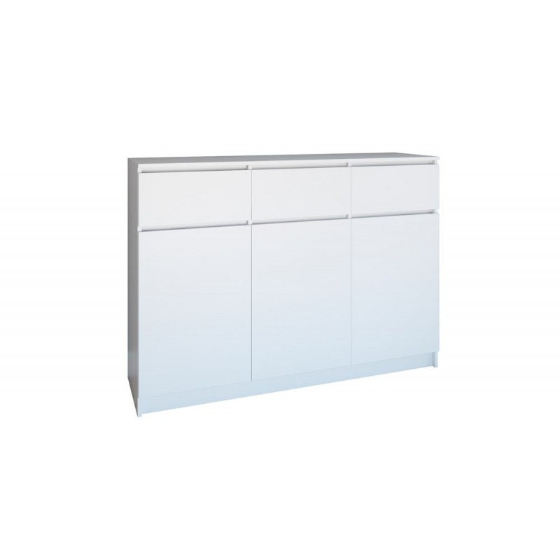 KOMODA 3 DRZWI 3 SZUFLADY BIEL KOMPLET