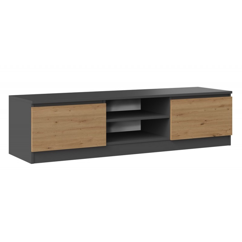 STOLIK RTV 140 - ANTRACYT / DĄB ARTISAN