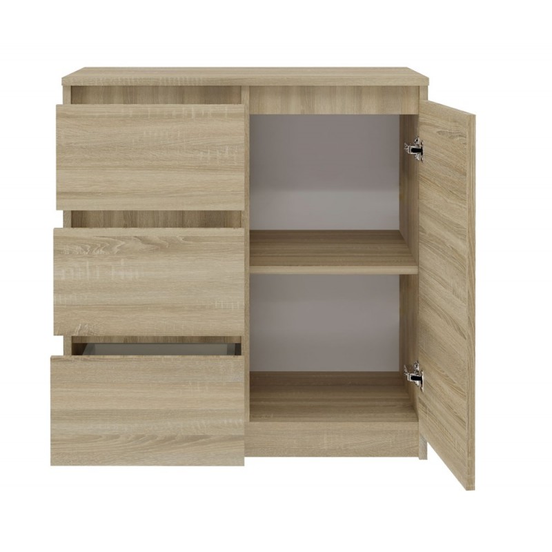 KOMODA 1 DRZWI 3 SZUFLADY SONOMA KOMPLET