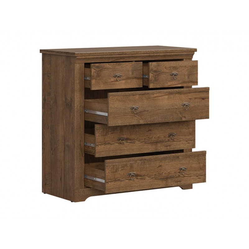 Komoda Patras 5S Black Red White