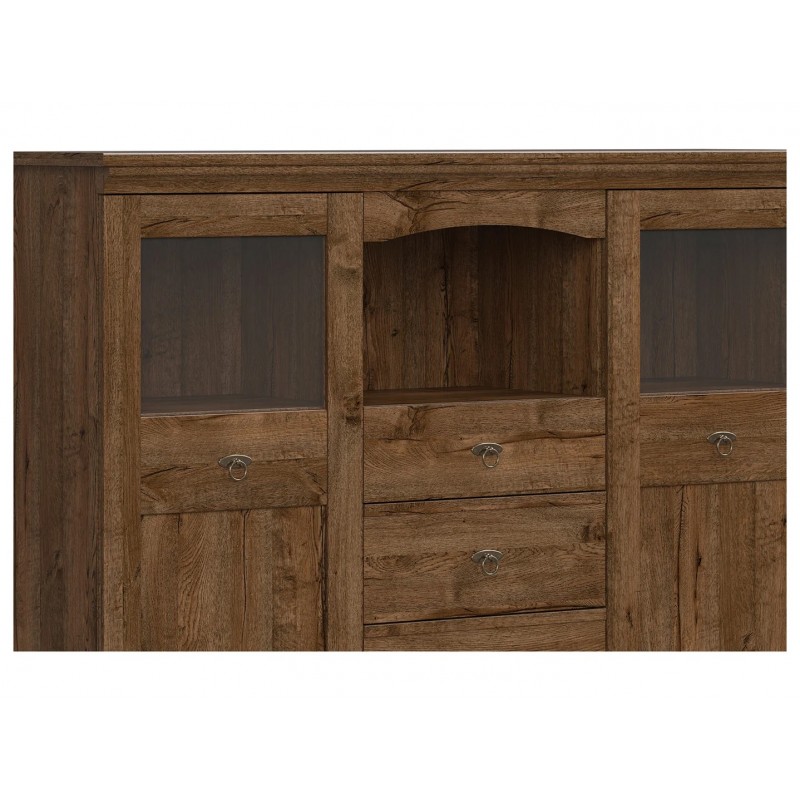 Komoda Patras 2W4S Black Red White