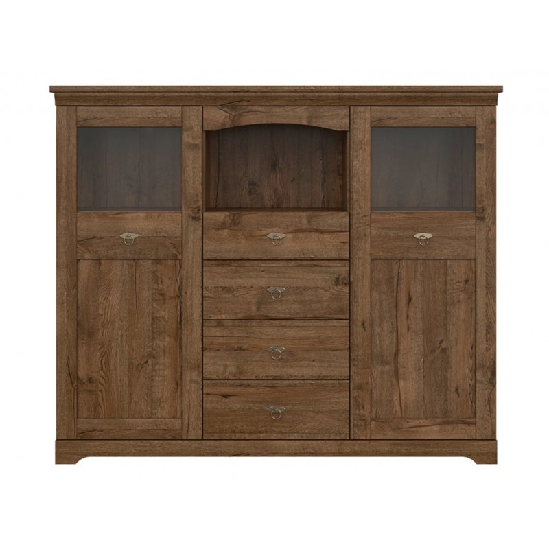 Komoda Patras 2W4S Black Red White