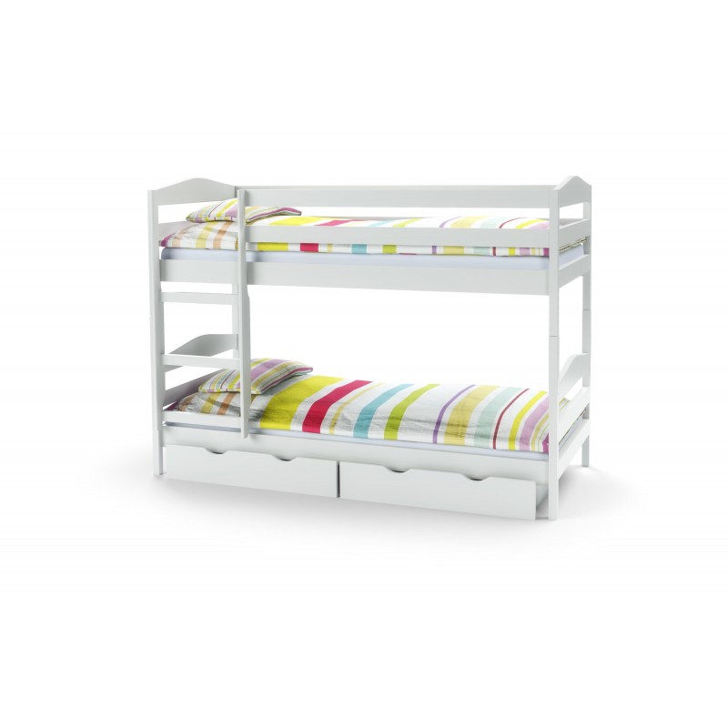 SAM - łóżko piętrowe z materacami - białe ( 6p 1szt )