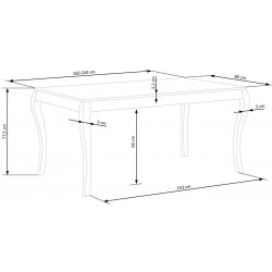 WINDSOR stół rozkładany 160-240x90x76 cm kolor ciemny dąb/biały