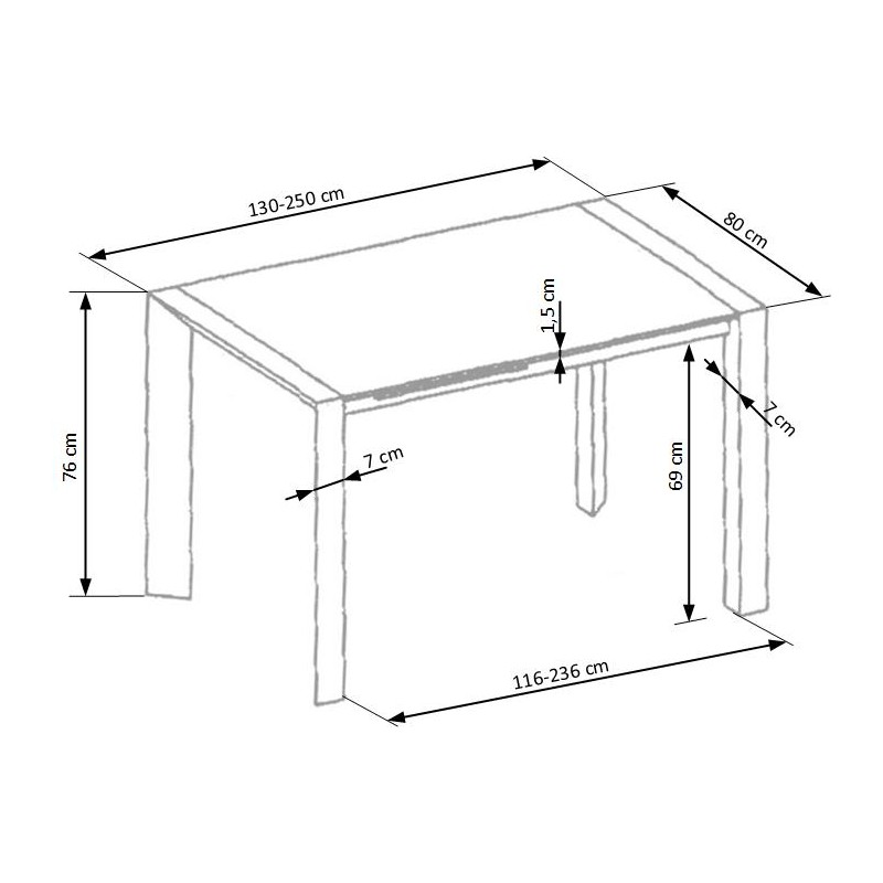 STANFORD XL stół rozkładany biały