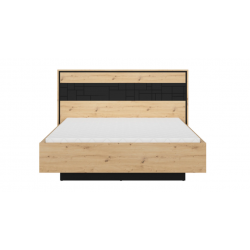 Łóżko z kolekcji Pont BRW dąb artisan/czarny mat
