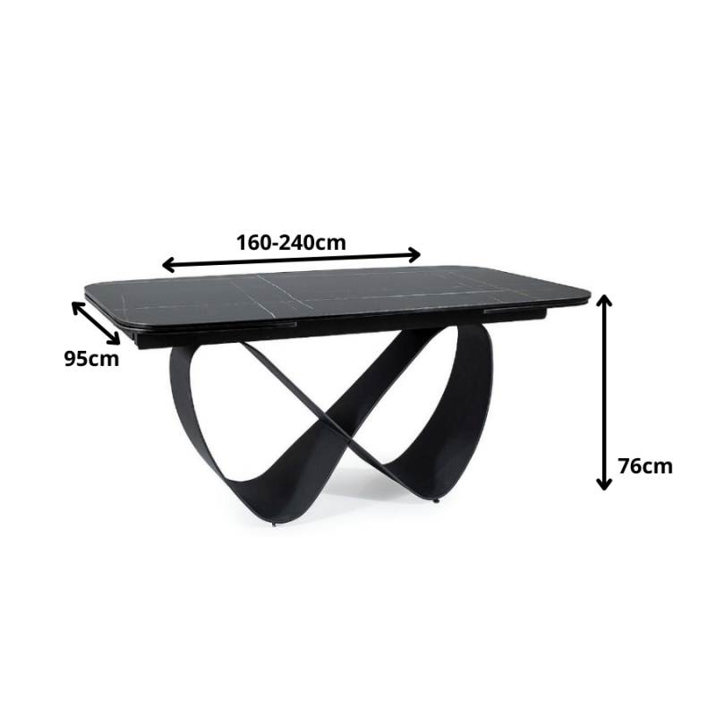 Stół rozkładany Infinity Ceramic z ceramicznym blatem azario