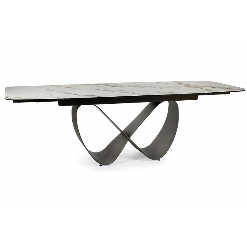 STÓŁ INFINITY CERAMIC BIAŁY AMBER BIANCO/BRĄZOWY 160(240)X95