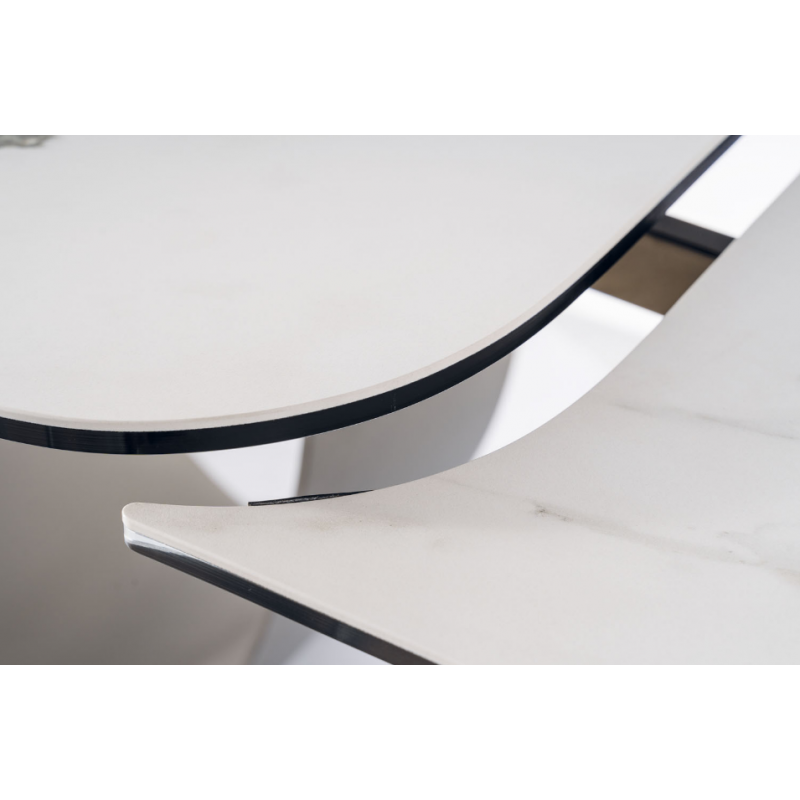 STÓŁ INFINITY CERAMIC BIAŁY AMBER BIANCO/BRĄZOWY 160(240)X95